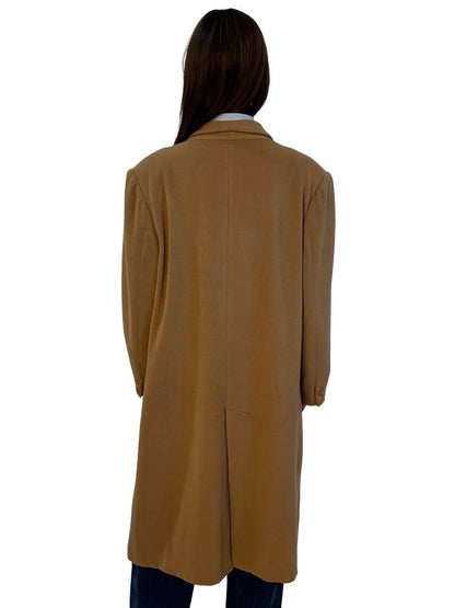 Burberry Tan Vintage Low Cut Double Breasted Coat. Size: 48