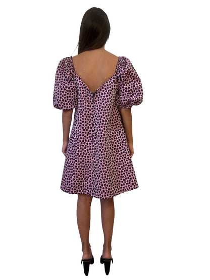 Scanlan Theodore Pink/Navy Floral Trapeze Mini Dress. Size: 10