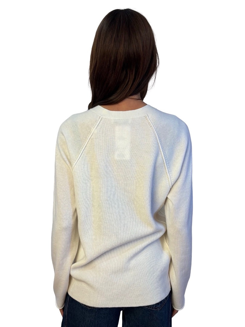 Gran Sasso Cream Wool Blend Cardigan. Size: 46