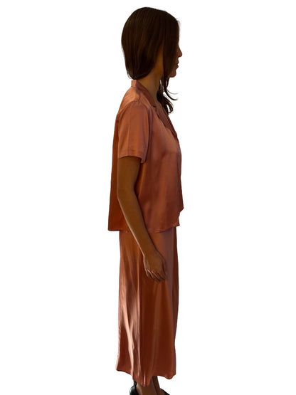 T by Alexander Wang Pink Silk Satin Dress & Shirt Set. Size: 4