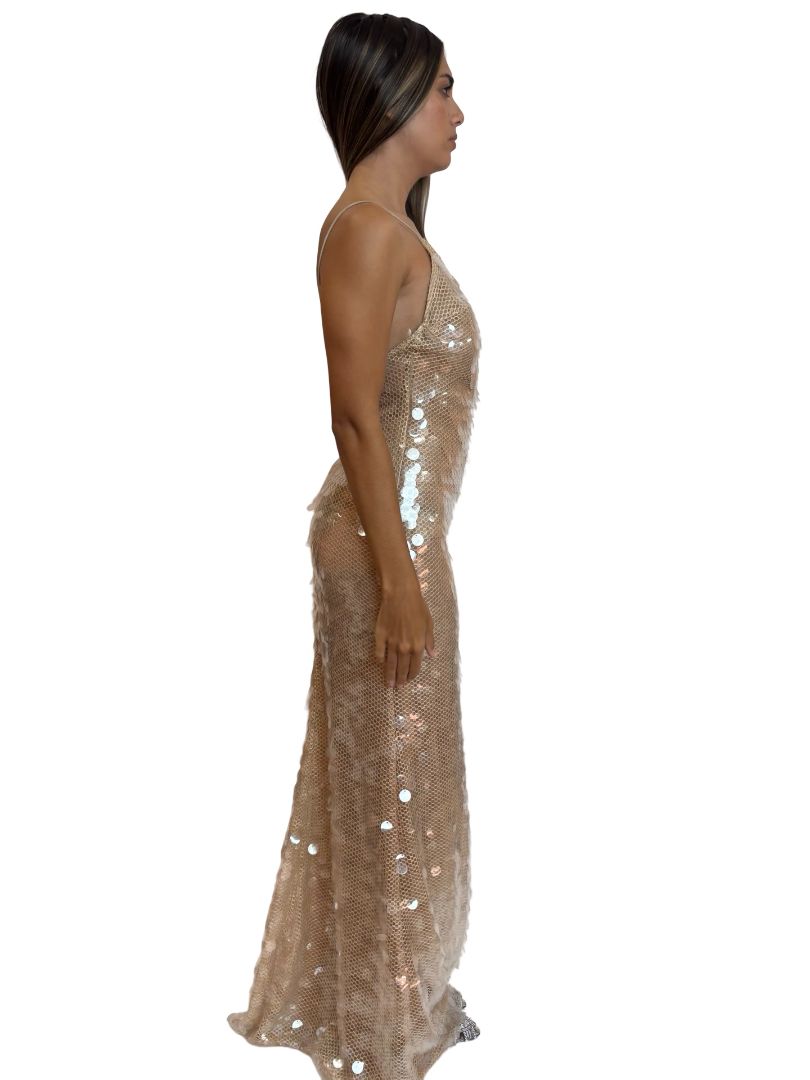 The New Arrivals Ilkyaz Ozel 'Gwyneth In Nue Au Soleil' Sequin Gown. Size: 36