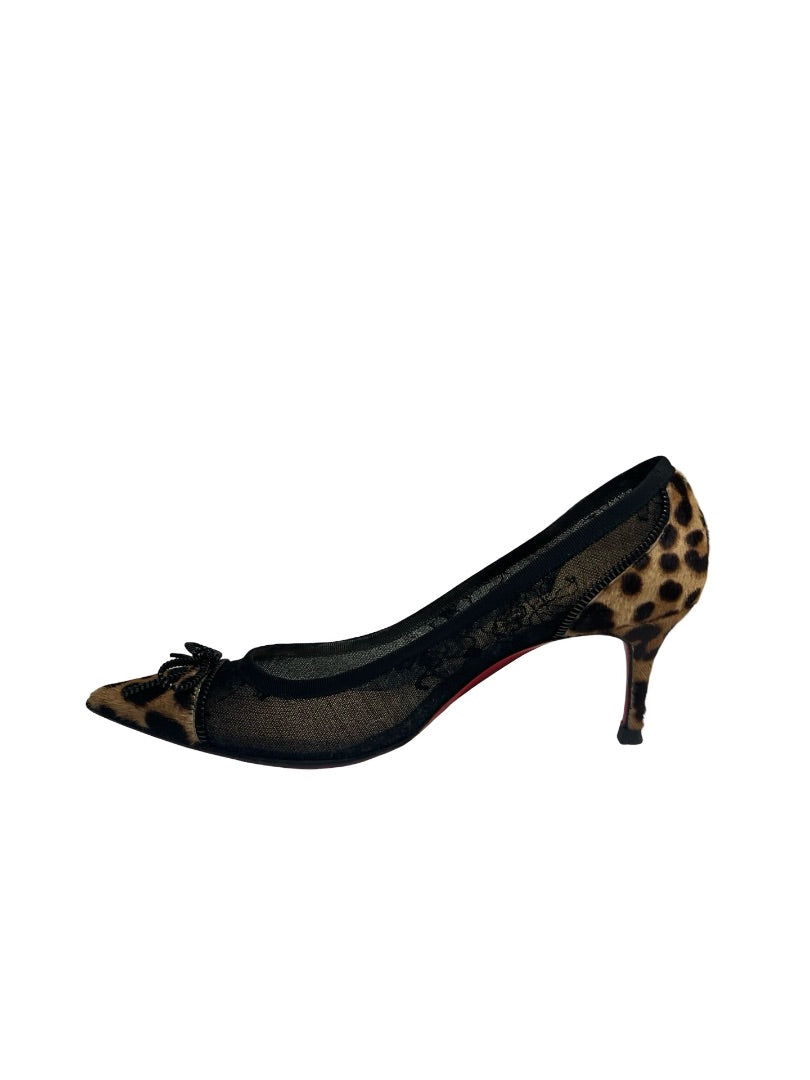 Christian Louboutin Leopard Leopard Mesh Heels. Size: 40.5