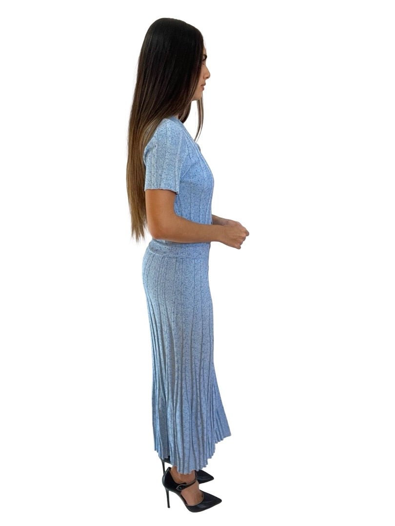 Altuzarra Blue Knit Button Down Maxi Dress. Size: S
