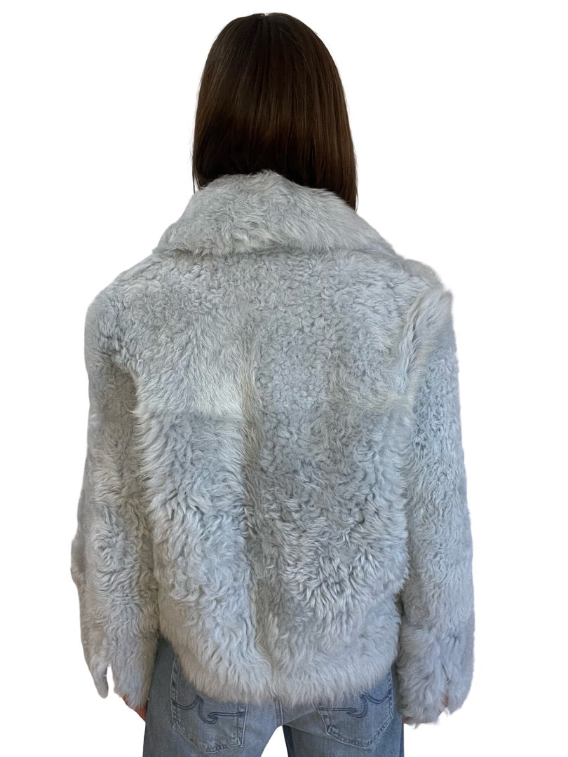 Scanlan Theodore Blue Lambskin Shearling Coat. Size: OS