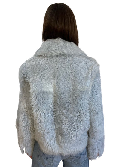 Scanlan Theodore Blue Lambskin Shearling Coat. Size: OS