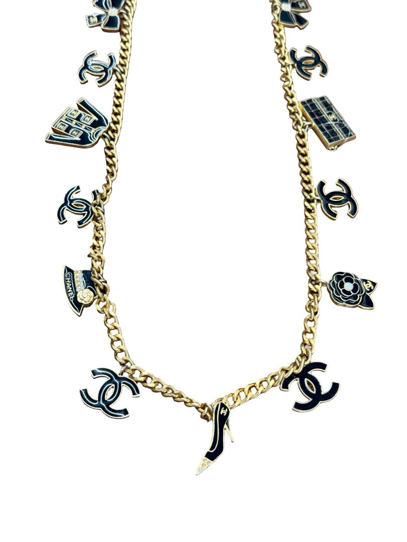 Chanel Gold Vintage Enamel Charm belt / necklace.