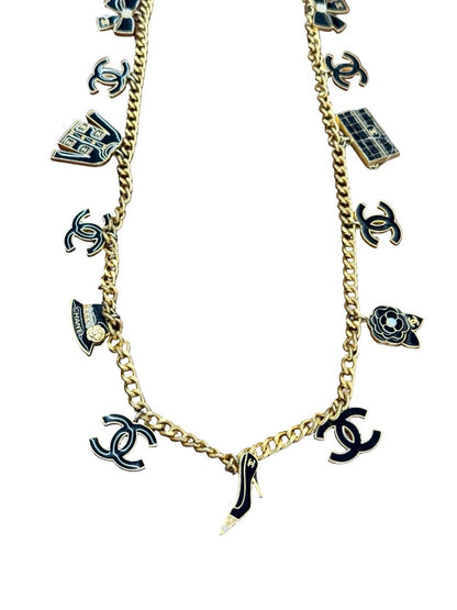 Chanel Gold Vintage Enamel Charm belt / necklace.