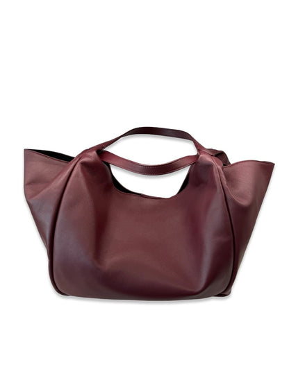 Giorgio Armani Burgundy Leather Hobo Bag W Matching Pouch.