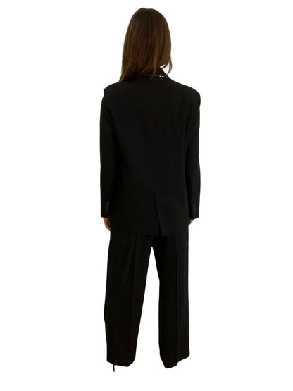 Forte_forte Black Suit w Embellished Jacket Collar. Size: 2