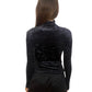 Balenciaga Black Roll-Neck Long Sleeve Stretch Top. Size: 36