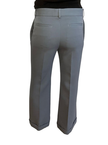 Acne Studios Slate Blue Pleated Trousers W Stitched Cuff. Size: 36