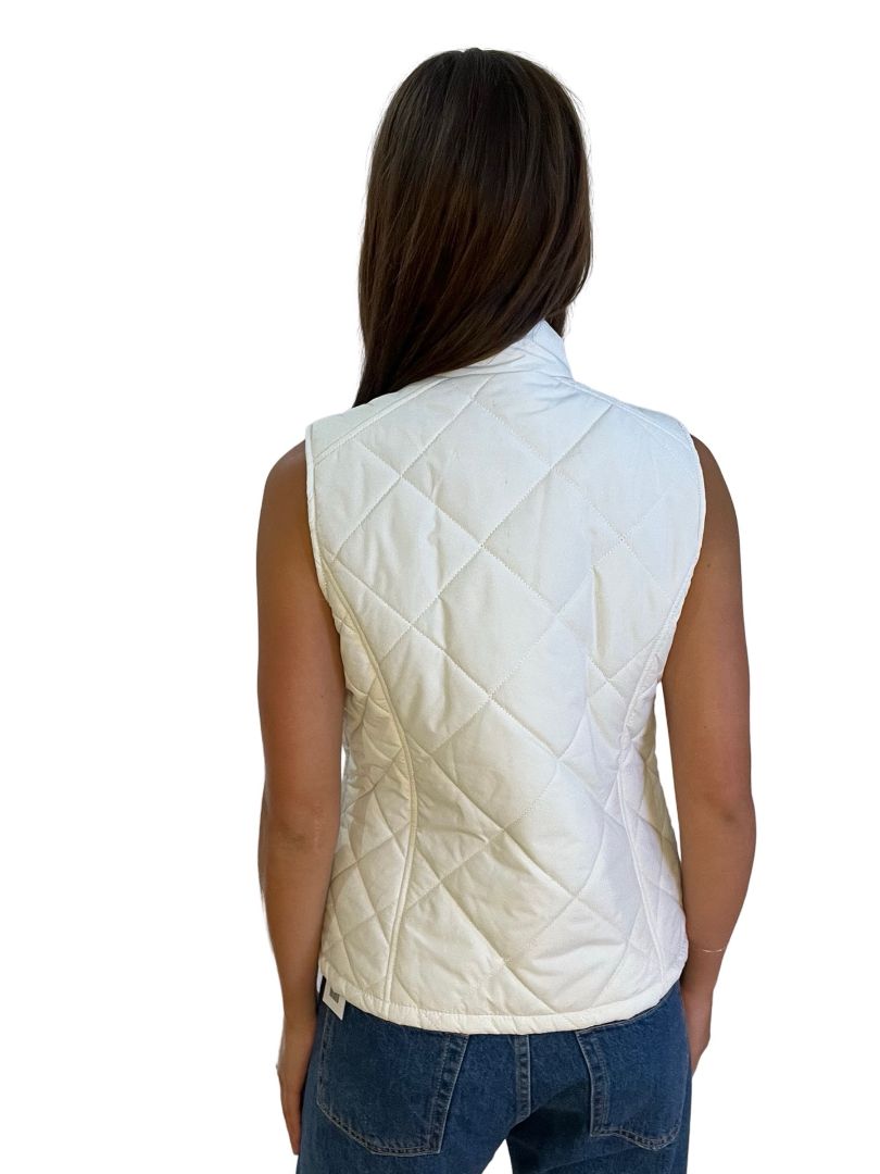 Ralph Lauren White Sleeveless Puffer. Size: M