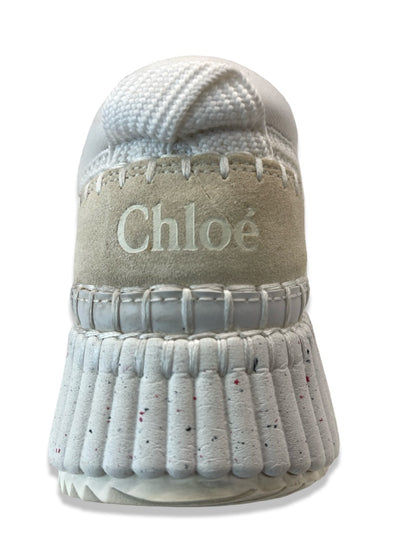 Chloe White 'Nama' Embroidered Sneakers. Size: 40