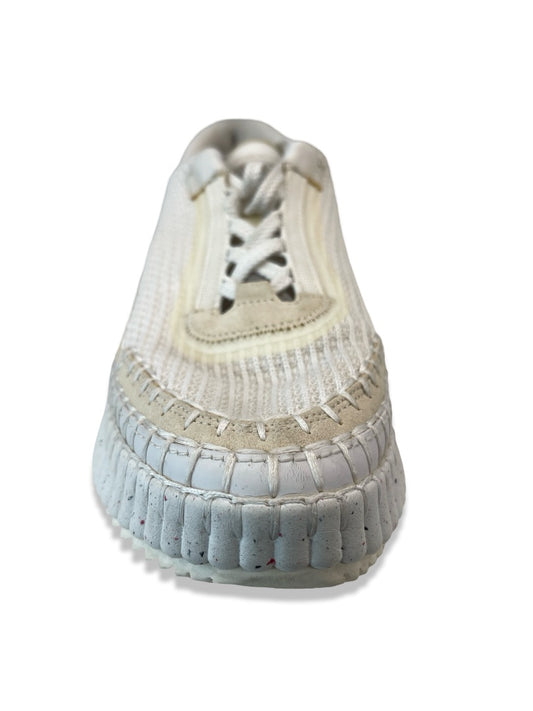 Chloe White 'Nama' Embroidered Sneakers. Size: 40