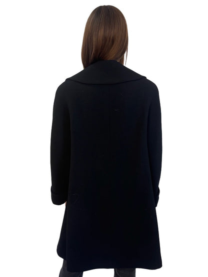 MANI Black Wool Coat. Size: 38