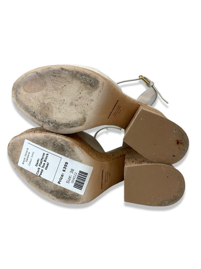 Dolce & Gabbana Ivory Cork Platform Peep Toe Block Heel. Size: 38