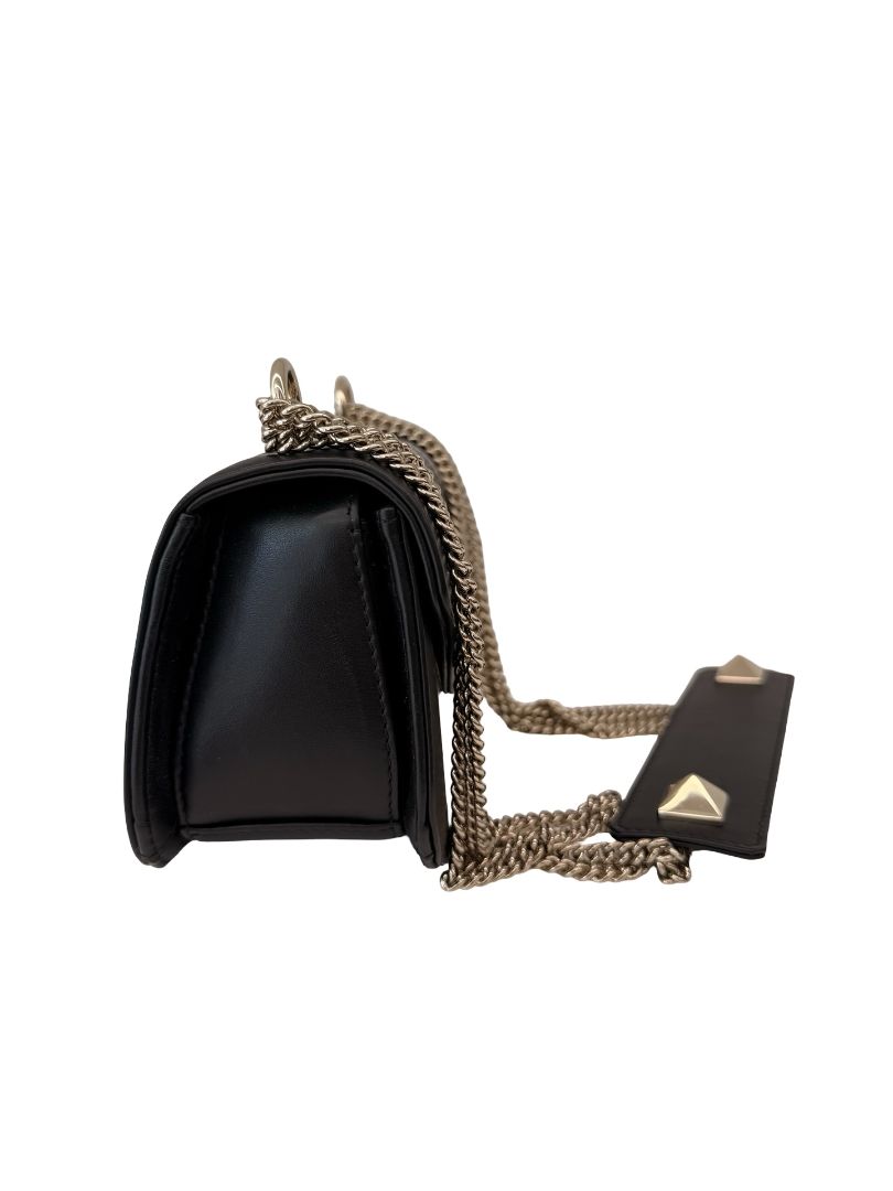 Valentino Black VLTN Stud Chain Crossbody Bag.