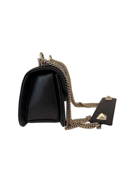 Valentino Black VLTN Stud Chain Crossbody Bag.