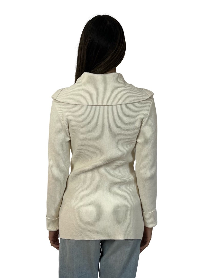 C&M Camilla and Marc Cream Zip Knit 'Earlie' Sweater. Size: S