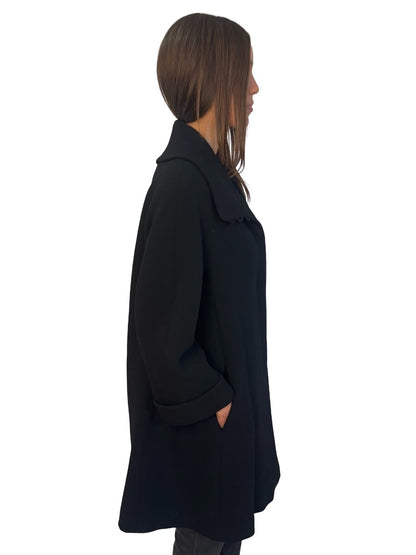 MANI Black Wool Coat. Size: 38