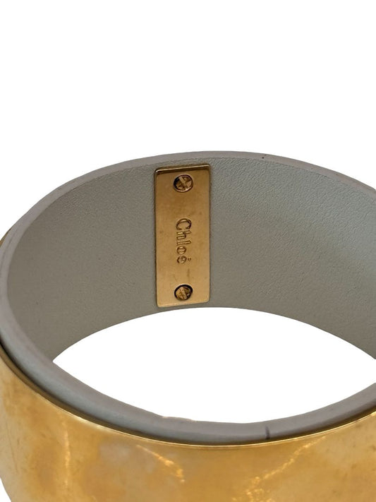 Chloe Gold Thick Bangle.