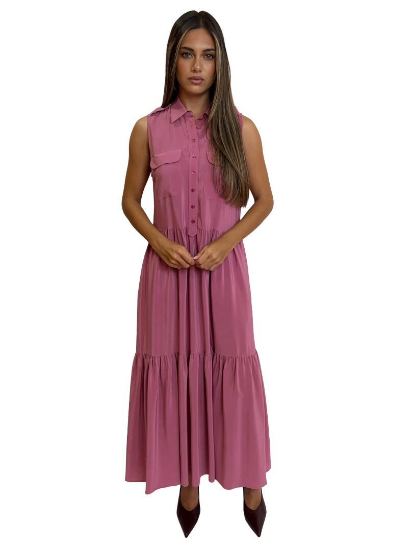 Equipment Femme Mauve Sleeveless Maxi Dress. Size: XS