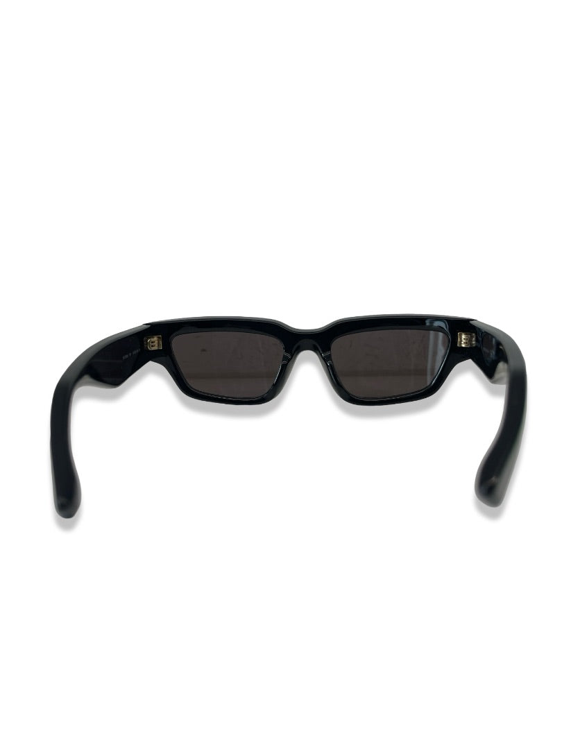 Bottega Veneta Black Rectangular Sunglasses.
