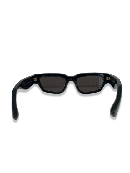 Bottega Veneta Black Rectangular Sunglasses.