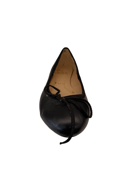Christian Louboutin Black Leather Ballet Flats. Size: 42