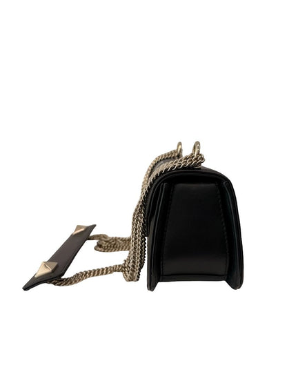 Valentino Black VLTN Stud Chain Crossbody Bag.