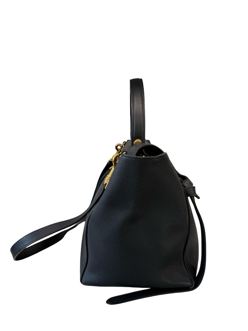 Celine Black Leather Belt Bag.