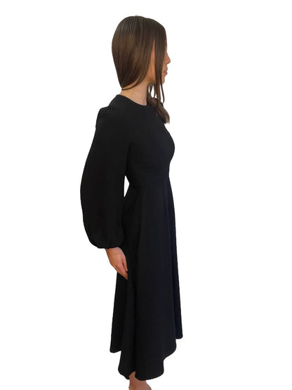 Zimmermann Black Long Puff Sleeve Maxi Dress. Size: 0