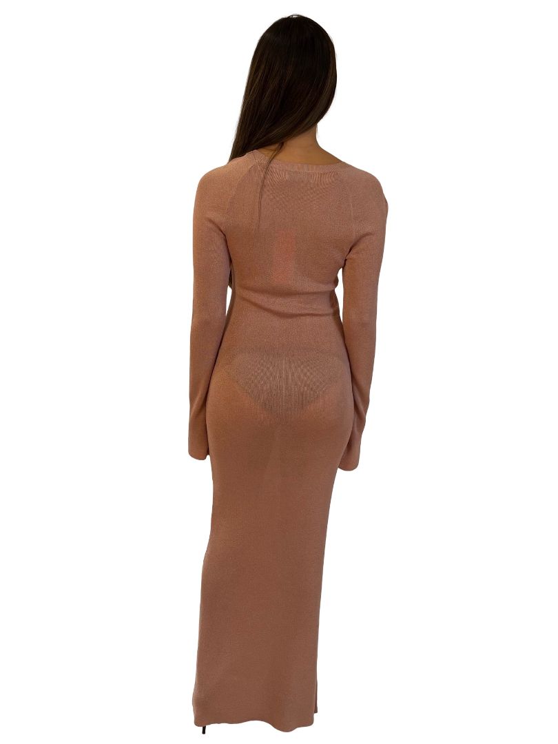 Manning Cartell Pink Shimmer Long Sleeve Knit Dress. Size: XS