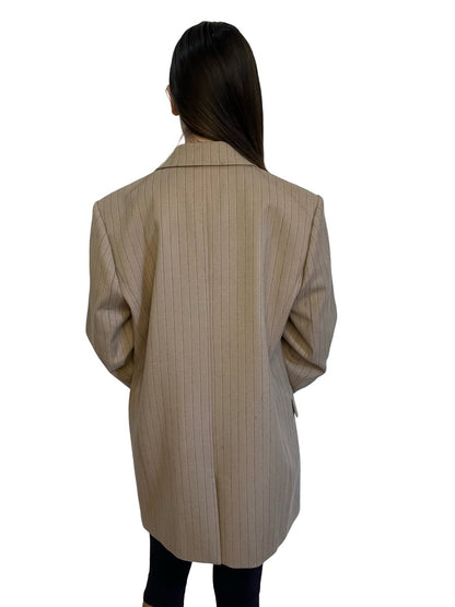 Rebecca Vallance Brown Pinstripe Double Breasted Blazer. Size: 38