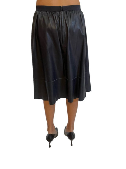 Scanlan Theodore Navy Leather Skirt. Size: 10