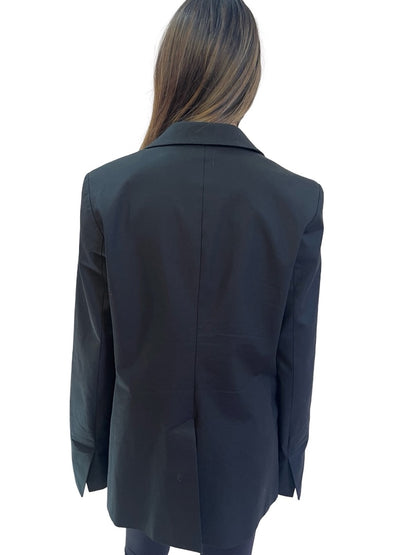 Bassike Black Cotton Blazer. Size: 10