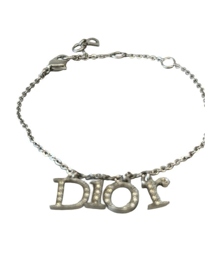 Dior Silver Chain CD Rhinestone Bracelet