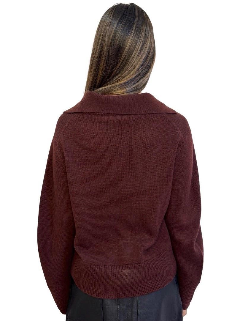 Vince Burgundy Brown Wool / Cashmere Knit Sweater. Size: XS/TP