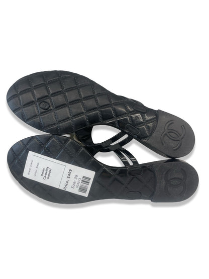 Chanel Black Camellia Sandal. Size: 39
