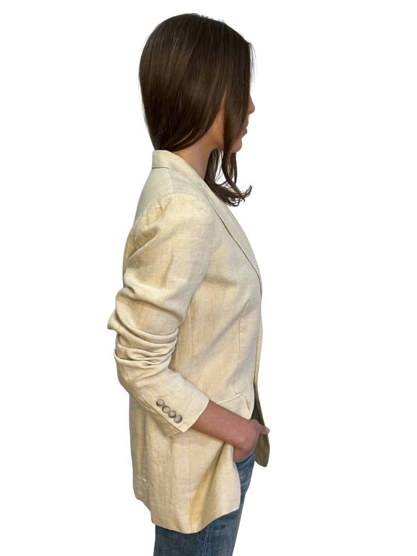 Polo by Ralph Lauren Neutral Double Button Blazer. Size: 8