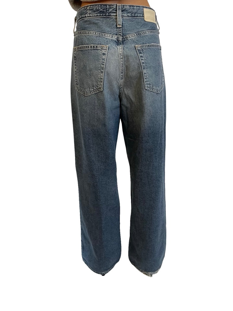 AG Jeans Blue High Rise Wide Leg Jeans. Size: 27