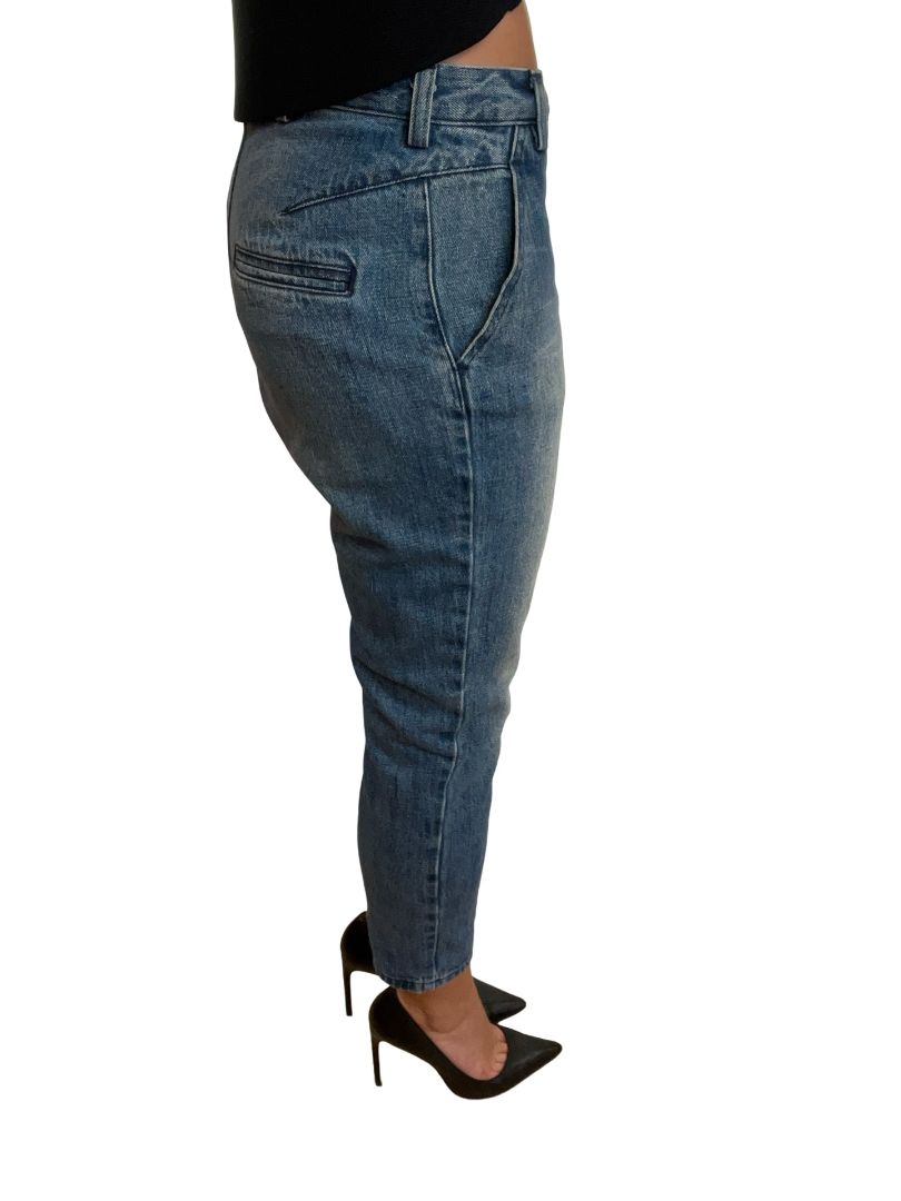 Scanlan Theodore Light Denim Low Crotch Drop Jeans. Size: 8