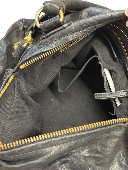 Givenchy Black Crinkled Leather Pandora Handbag.