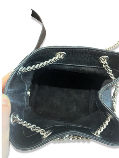 Yves Saint Laurent Black Classic Baby Emanuelle Chain Bucket Bag.