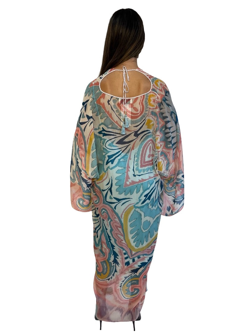 Etro Multi-Colour Sheer Print Kaftan. Size: 48