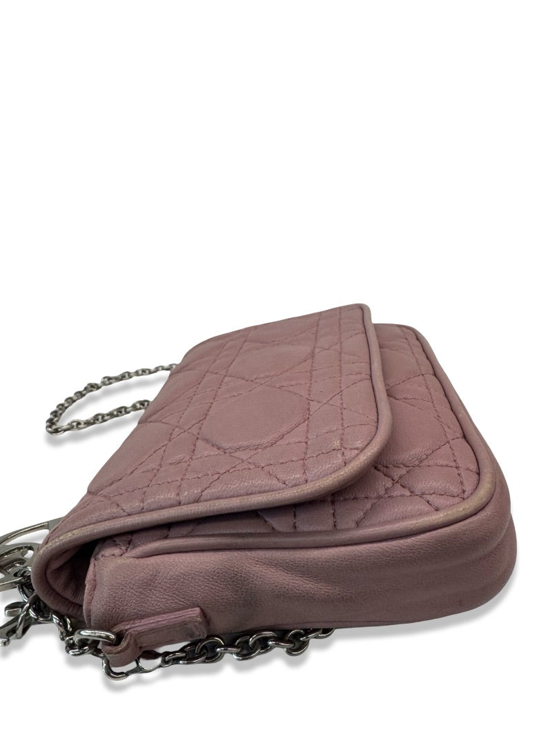 Christian Dior Rose Mini Leather Shoulder Bag.