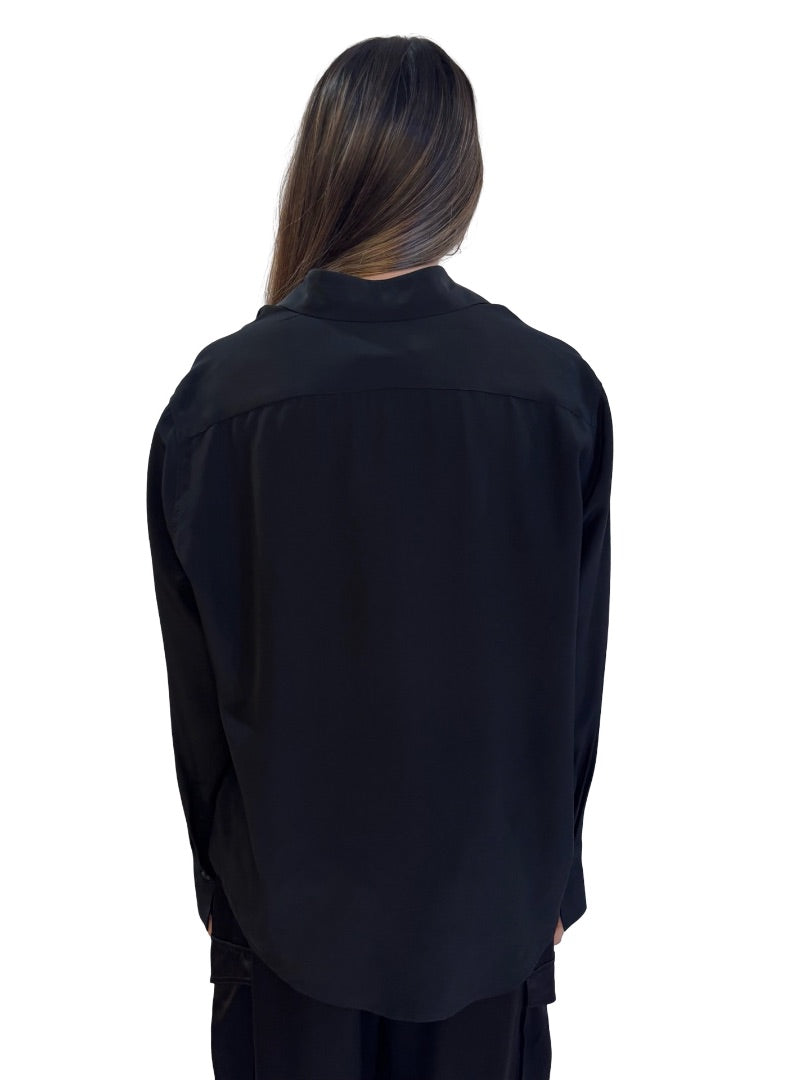 Scanlan Theodore Black Silk Shirt. Size: 8