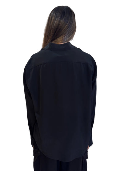 Scanlan Theodore Black Silk Shirt. Size: 8