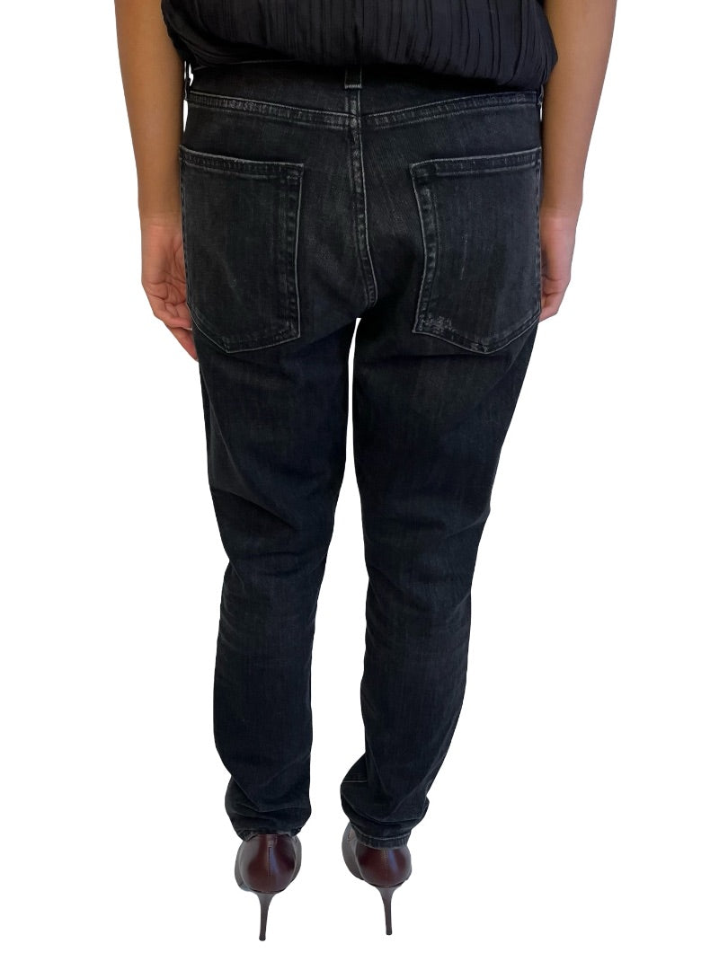 Nili Lotan Distressed Wash Mid Rise Slim Jeans. Size: 28