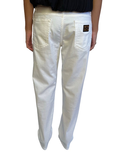 Dolce & Gabbana White Straight Leg Jeans. Size: 40